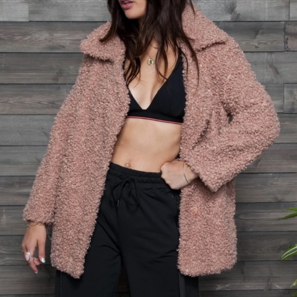 SHACI Faux Fur Oversized Teddy Jacket - Picture 1 of 9